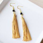Tassel gold onyx naušnice